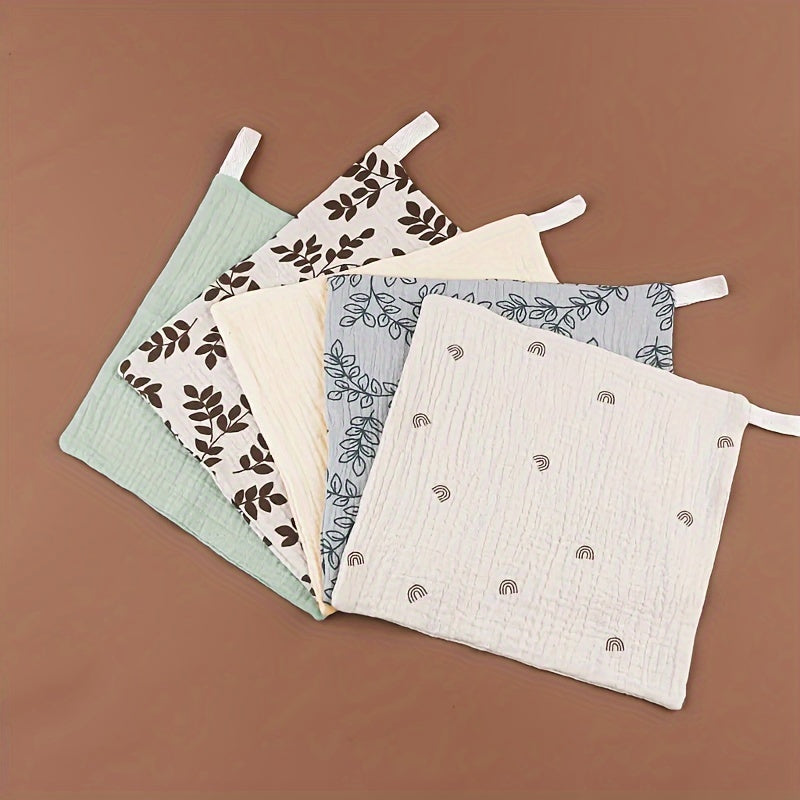 Baby Muslin Cloths Set of 5 23x23cm Cotton Gauze Washcloths Towels