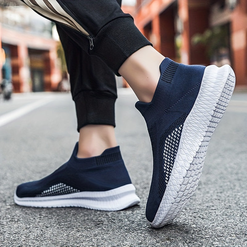 Men's Slip-On Sock Shoes Breathable Non-Slip Casual Outdoor Fabric Low Top
