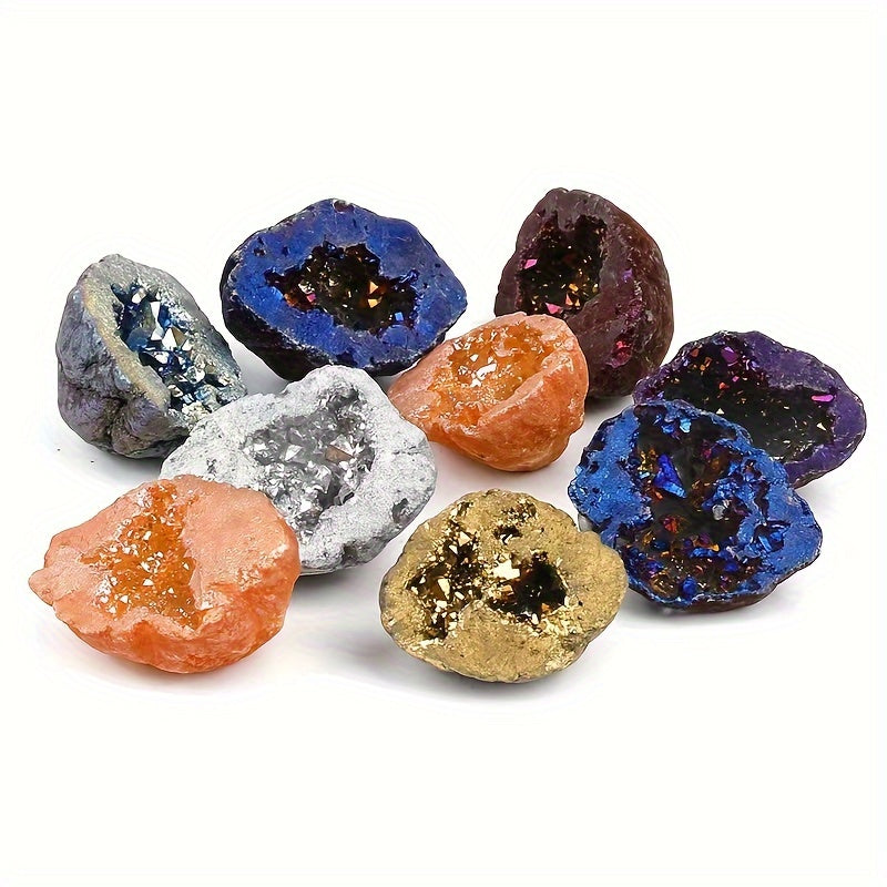 Подарочная коробка из натуральной агатовой пещеры с неправильными драгоценными камнями для домашнего декора, изготовления украшений