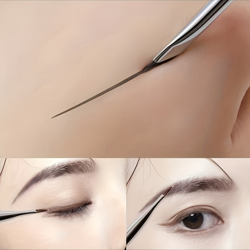 Women Fine Angled Eyeliner Eyebrow Brush Nylon Bristles Precise Makeup