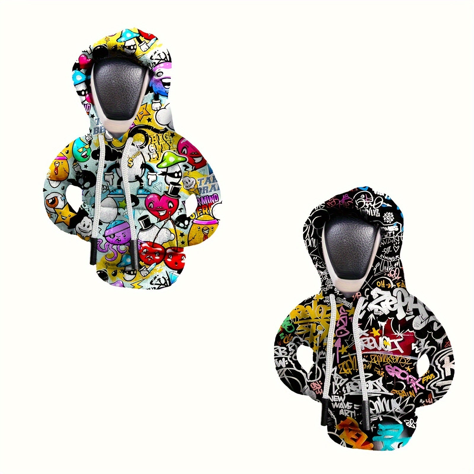 Colorful Mini Hoodie-Style Gear Shifter Protector Polyester Fits Cars Trucks SUVs