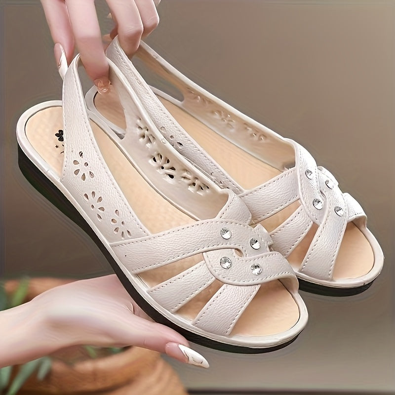 Women's Wedge Sandals Breathable Solid Color Casual Summer Black