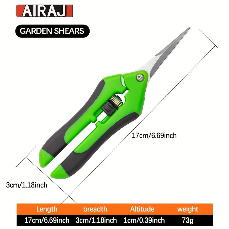 7-дюймовые ножницы из нержавеющей стали для обрезки сада, фруктового сада, бонсай, борьбы с сорняками