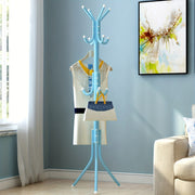 Metal Coat Rack Stand with Multiple Hooks, Modern Iron Hall Tree for Clothes and Handbags