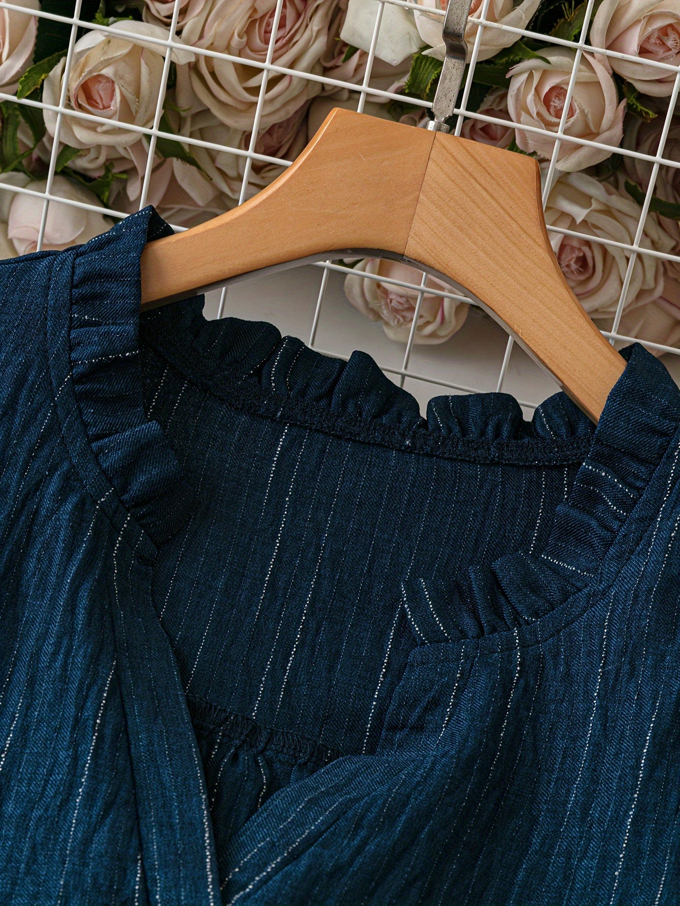 Plus Size Women's Elegant V-Neck Blouse with Button Details Polyester Woven Shirt