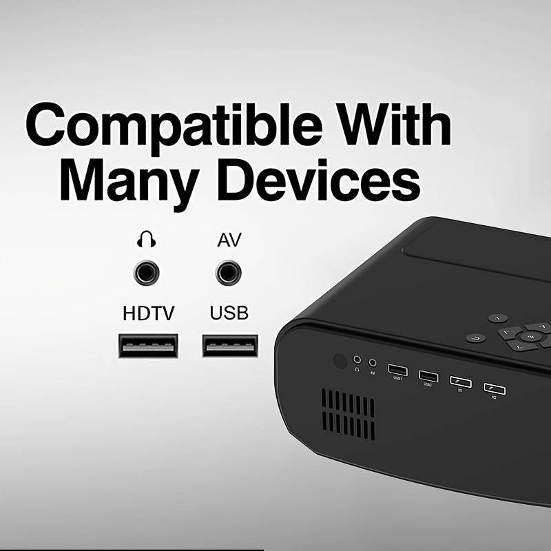 Portable 1080P Projector with Android TV WiFi 6 4K Support for Home Theater