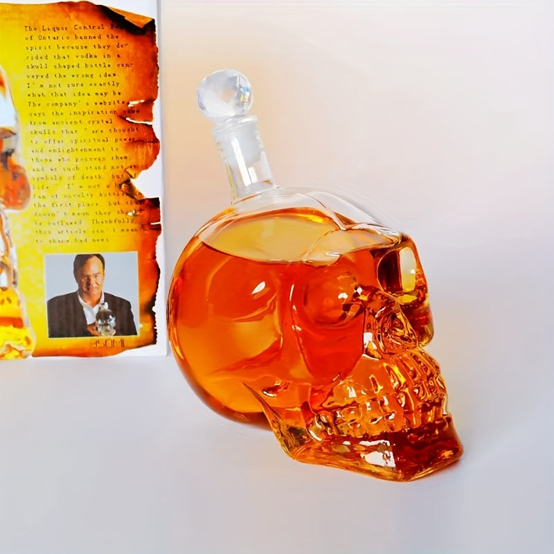 Decantador calavera de 1000ml con tapón de corcho para whisky, licor, vodka, vino, bourbon