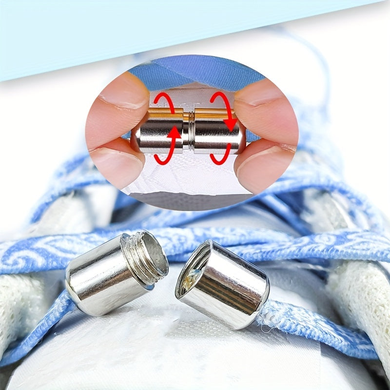 Adult No Tie Elastic Shoe Laces Pair Low Profile Easy To Wear