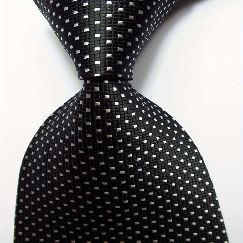 Erkaklar uchun Necktie to'plami Jacquard to'qilgan 9cm Plaid Tie qizil, sariq, ko'k, qora bilan