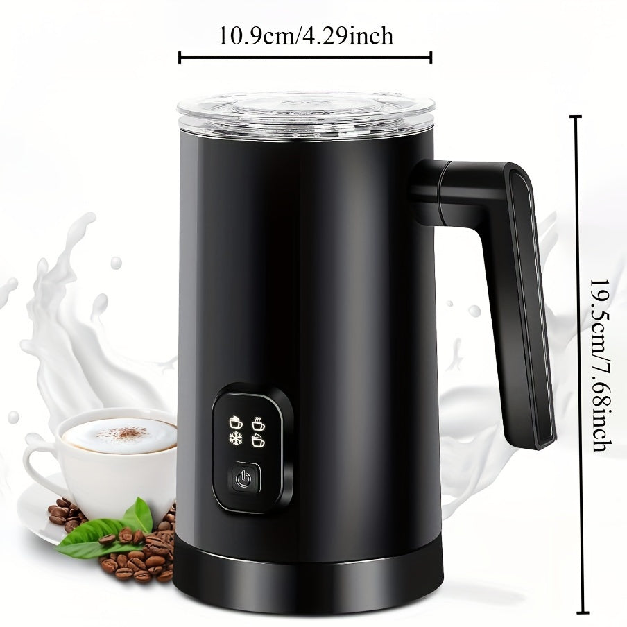 Espumador de leche de acero inoxidable, vaporizador de 350 ml, para espuma caliente y fría, para café