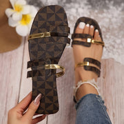 Women's Open-Toe Flat Sandals Synthetic Cover Summer Beach Shoes