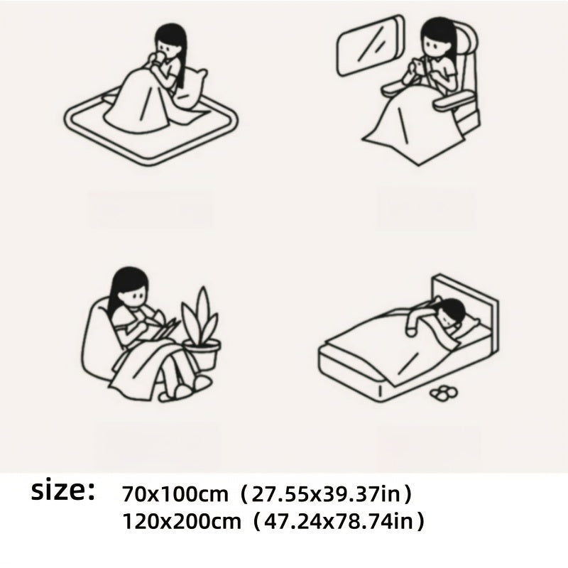 Space-Inspired Flannel Knit Throw Blanket 119x200cm Cozy Polyester Lightweight