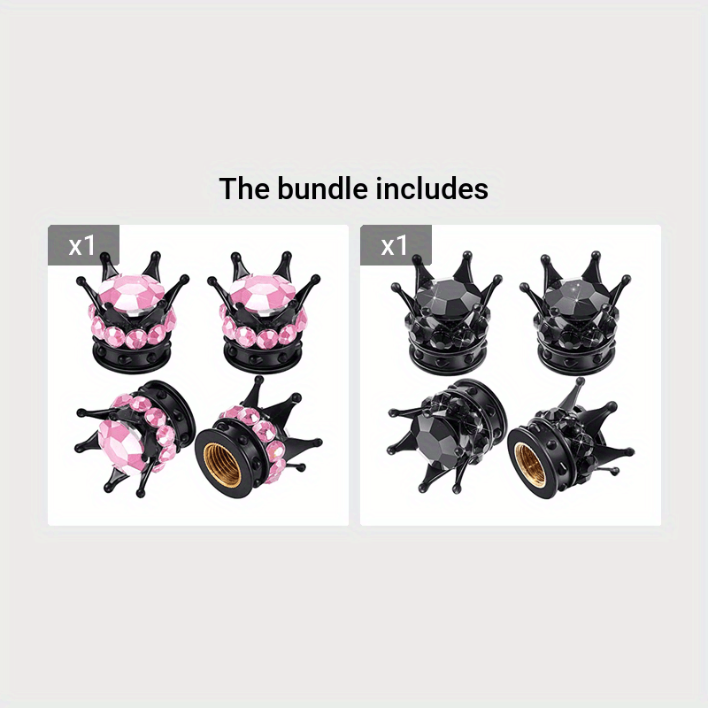 Набор из 4 декоративных колпачков на вентильные стержни металлических шинных вентилей