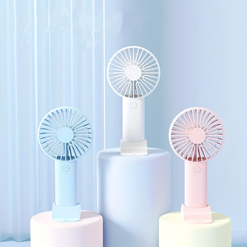 Mini USB Handheld Fan with Phone Holder Portable Desktop Small Fan