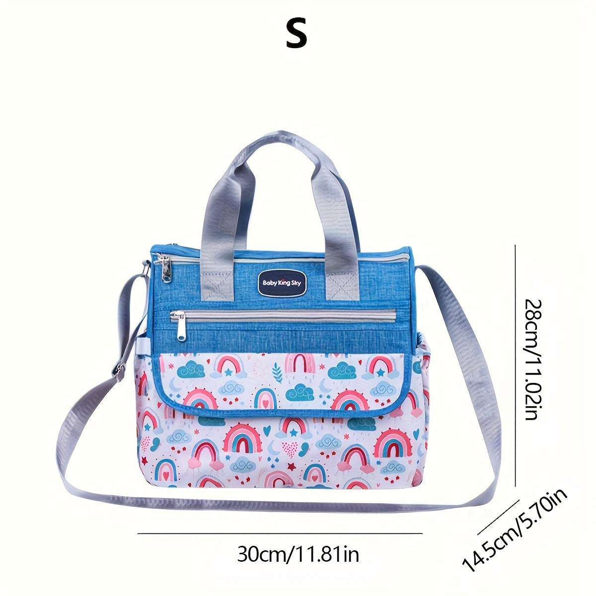 Cloud Print Shoulder Bag for Moms Large Capacity Versatile Crossbody Travel Diaper Bag