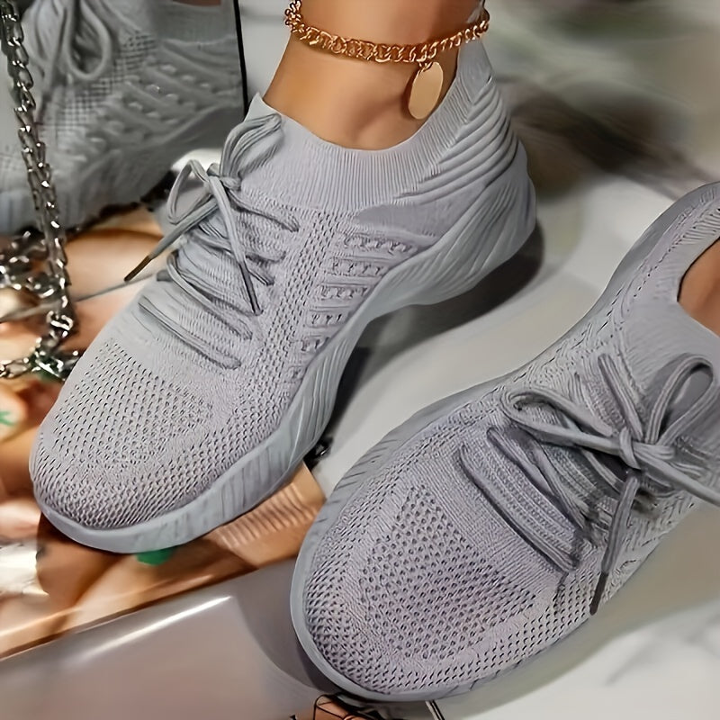 Women Mesh Lace-Up Sneakers Comfortable Lightweight Casual Shoes