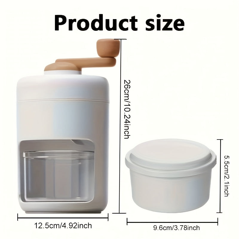 1 dona Qoʻl bilan ishlaydigan muz maydalagich va Smoothie tayyorlagich - Meva, Milkshake va Dengiz mahsulotlari uchun qoʻl bilan maydalash qurilmasi - Elektr energiyasiga ehtiyoj yoʻq, portativ va bardoshli ABS konstruktsiya.