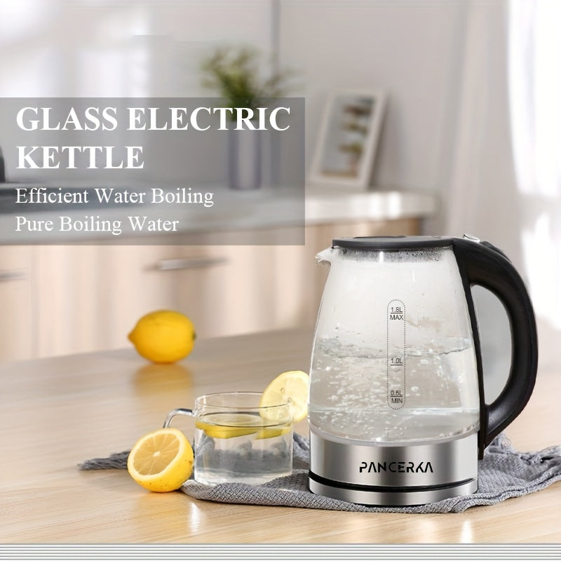 Electric Kettle 1.8L Borosilicate Glass 1500W for Coffee and Tea