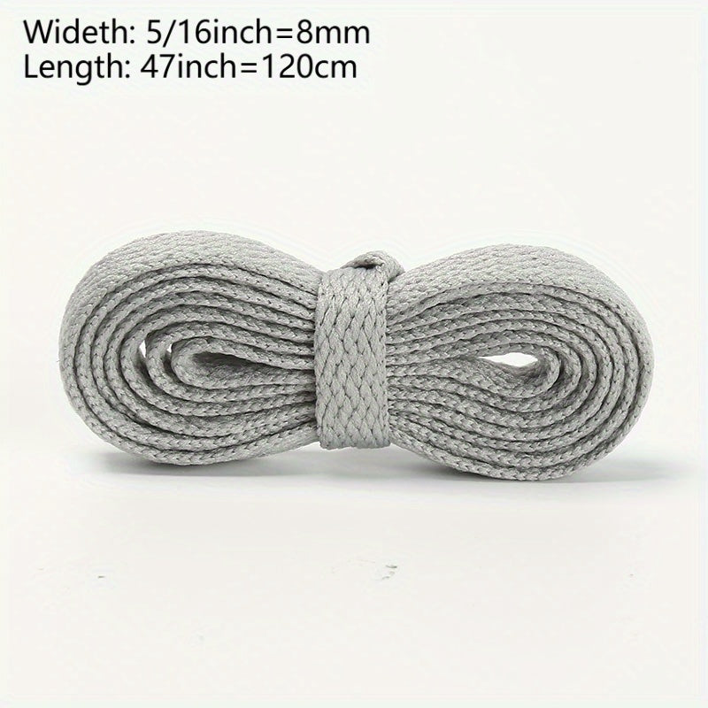 Unisex Flat Shoe Laces Polyester Black White Gray Sneakers Casual