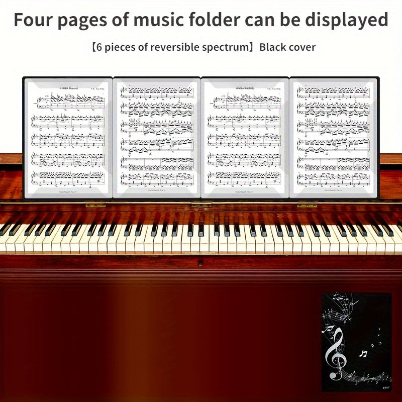 Adjustable A4 Size Piano Sheet Music Clip in White or Black ABS Material