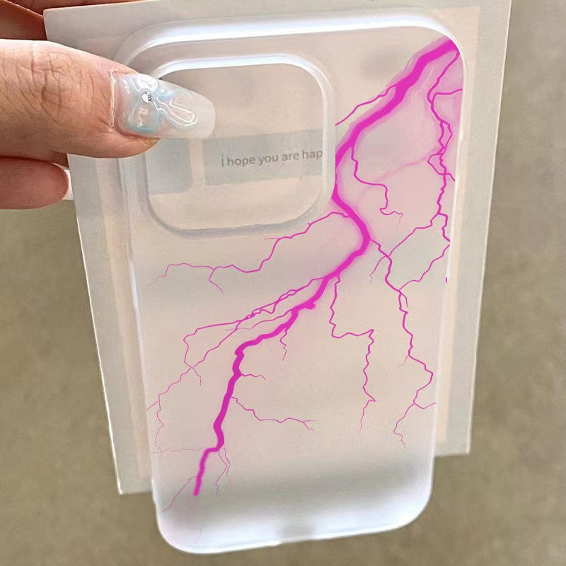 Apple 15Pro/14, iPhone13/12/11, XS/XR78P uchun mos keladigan muzlatilgan yarim shaffof yoritilgan telefon qopqog'i.