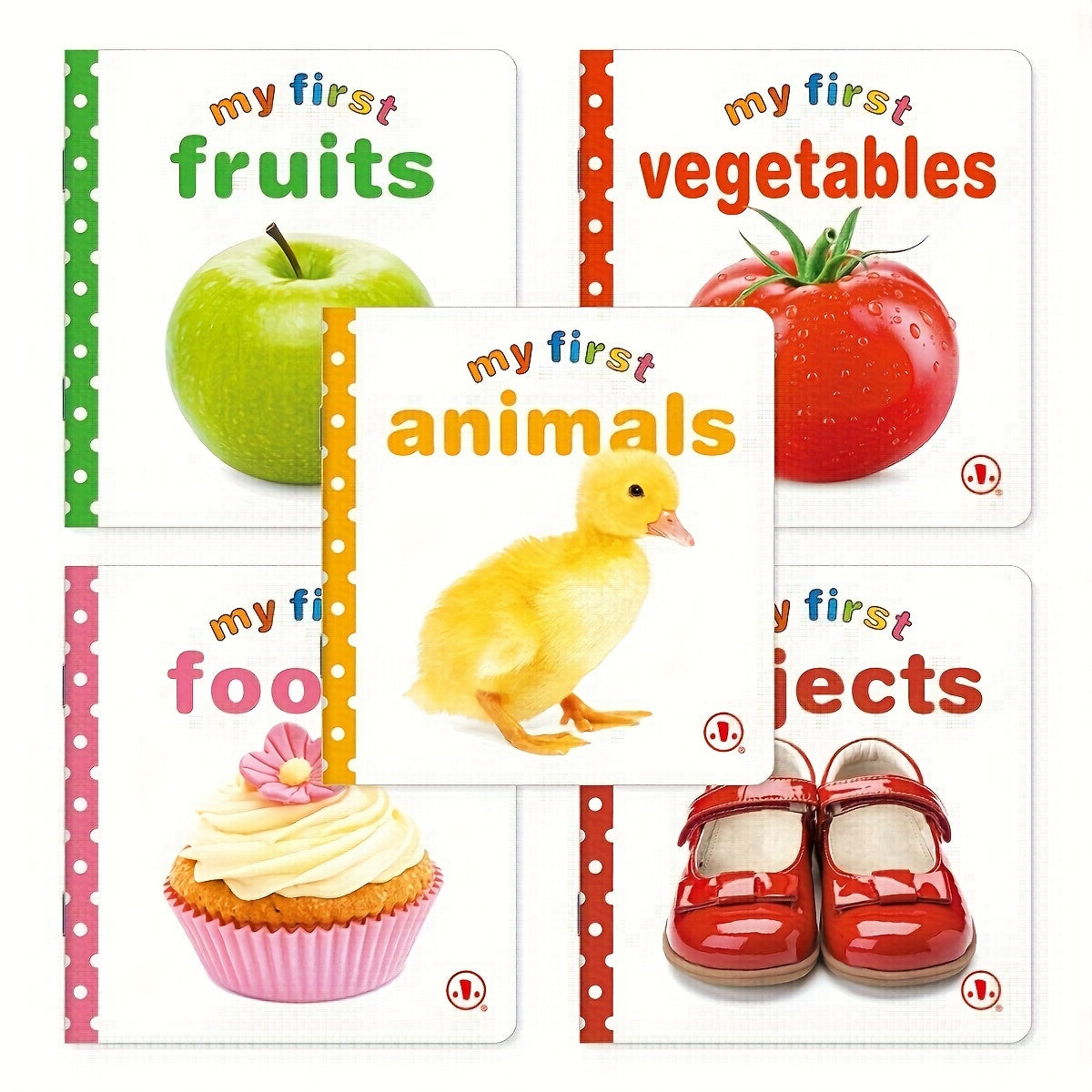Set of 10 Children's Object Recognition Books in English with Apple Covers