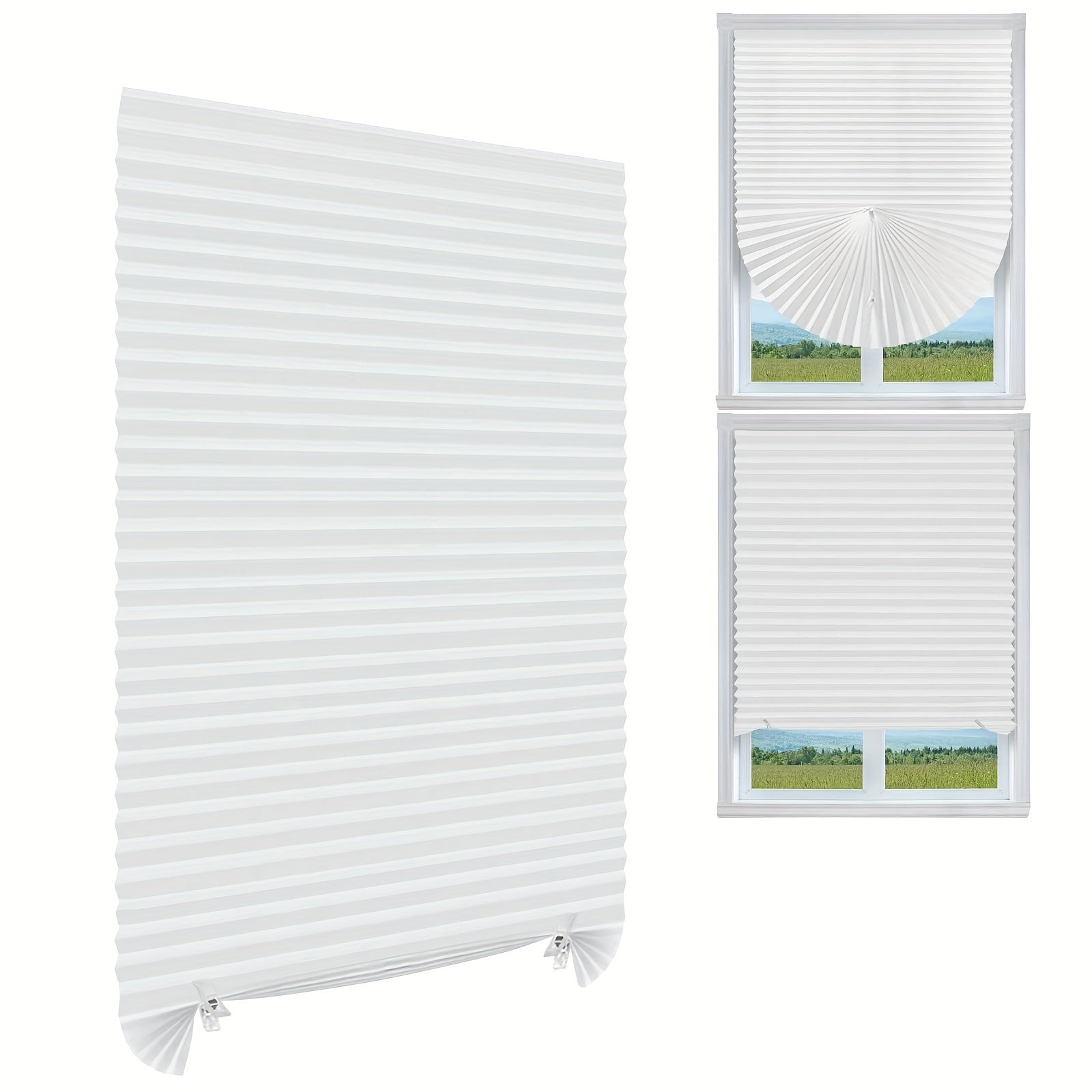 Pleated Polyester Blend Curtains for Bedroom and Living Room Light Filtering Drapes