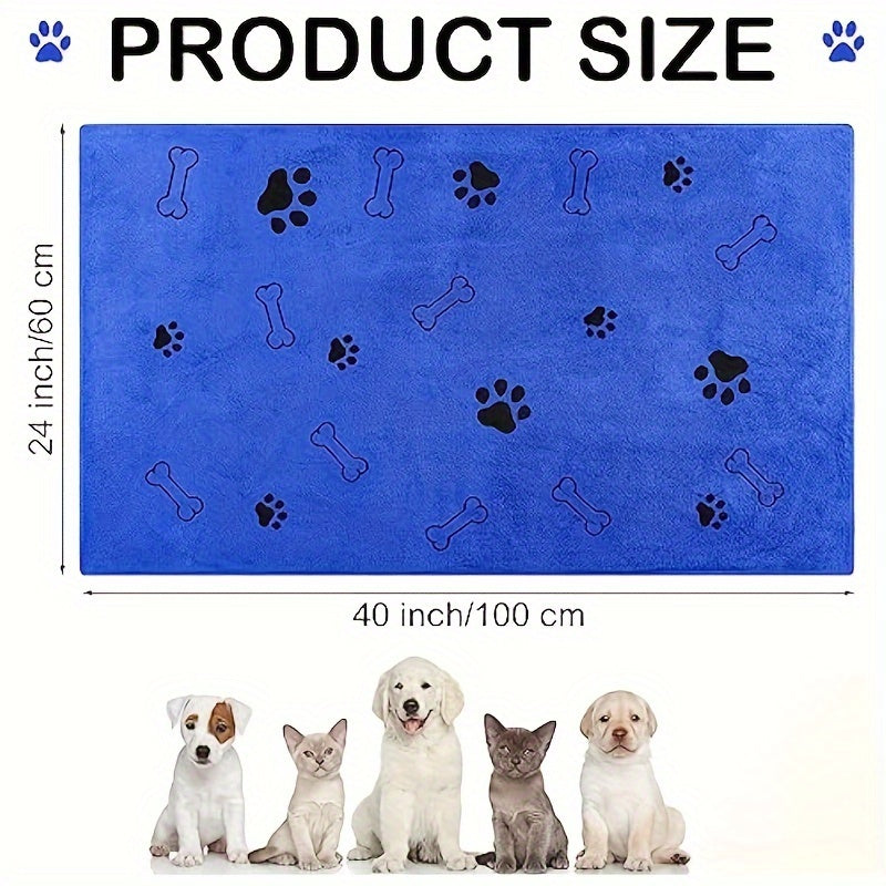 Pet Dog and Cat Bath Towel Soft Absorbent Quick-Drying Polyester