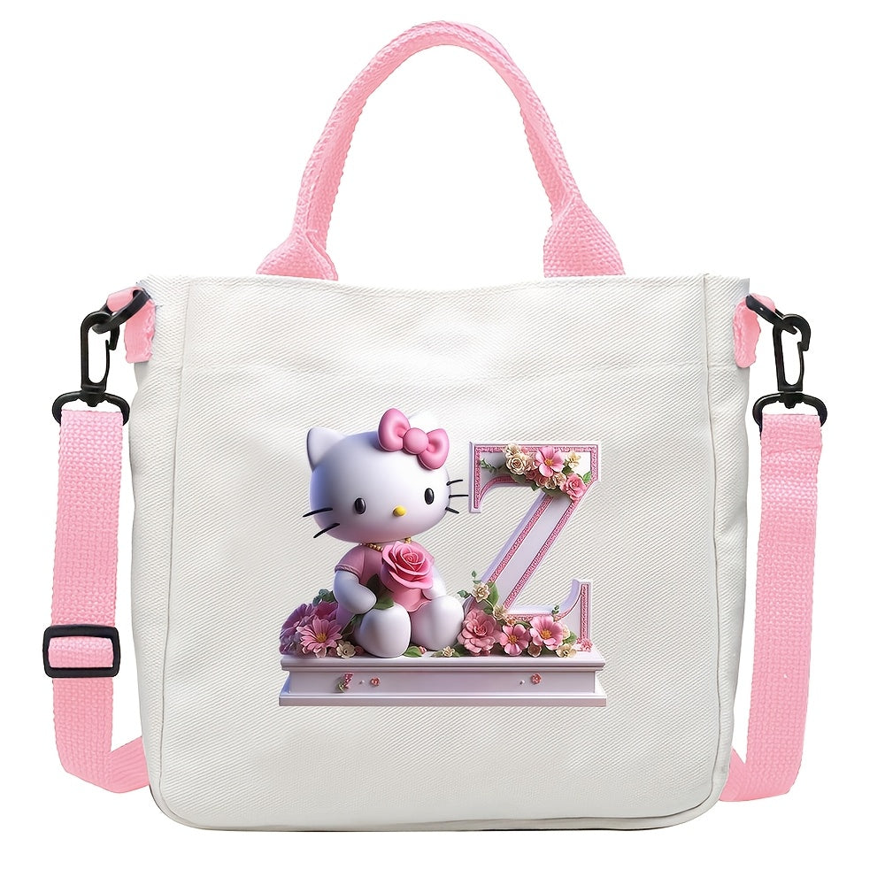 A-Z Letter Design Crossbody Bag for Women Pink Large Capacity Lightweight