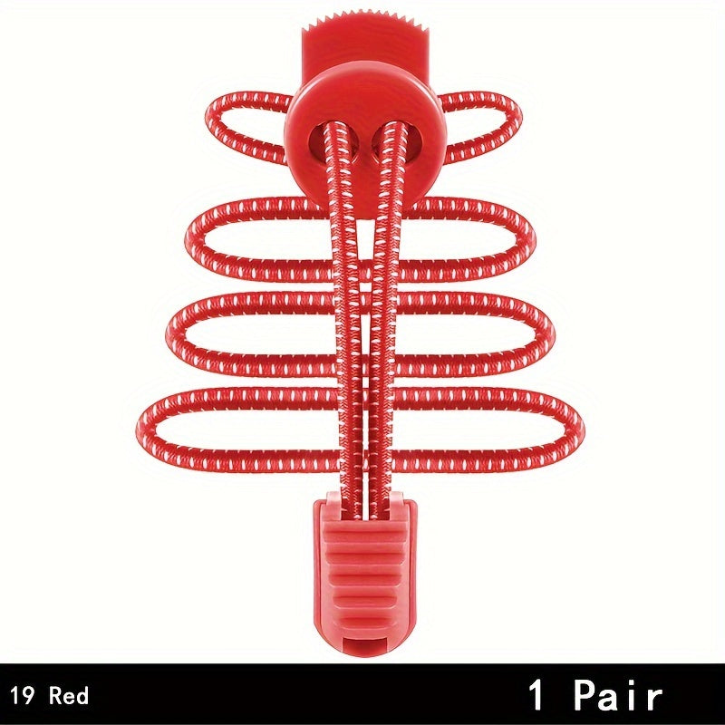 2 Pairs Elastic No Tie Shoelaces for Adults Sports Sneakers Rope Laces