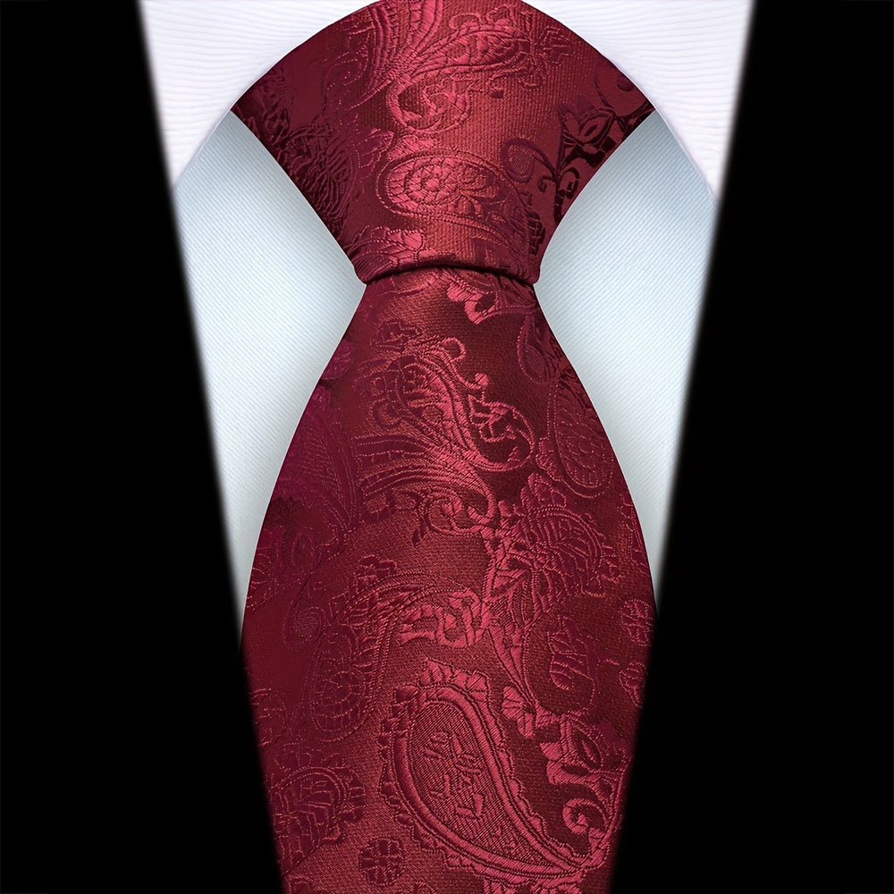 Мужской пейсли галстук из полиэстера сатин шириной 8 см для свадеб, вечеринок и деловых встреч