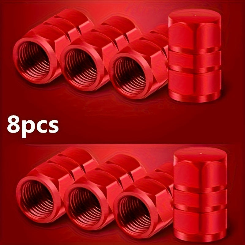 Set of 4 Aluminum Alloy Car Tire Valve Caps Dustproof for Vehicles