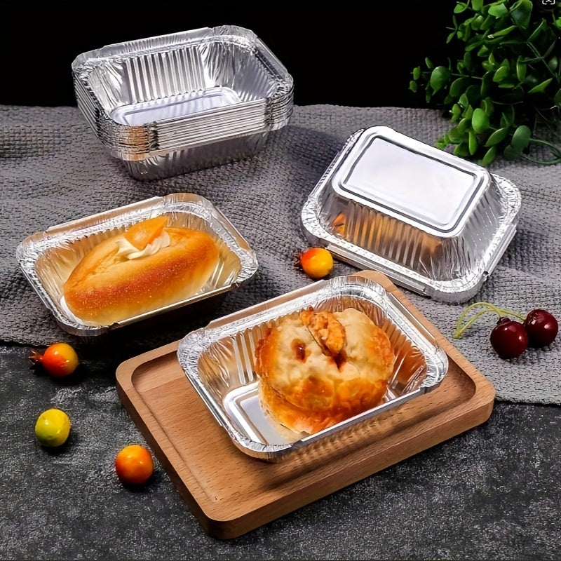 Set of 20 Reusable Aluminum Foil Pans with Lids Food Storage Baking Meal Prep