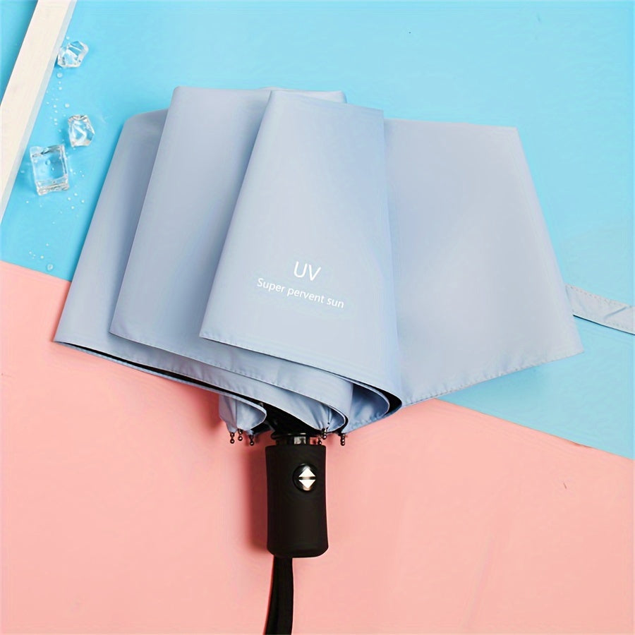 Paraguas automático plegable con protección UV y 8 varillas para hombres y mujeres