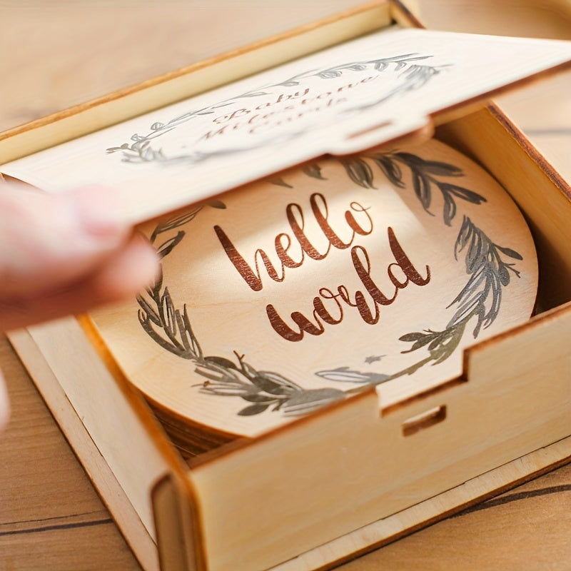 Birth Sign Set Leaf Milestone Card Photography Props for Christmas Halloween Thanksgiving Easter