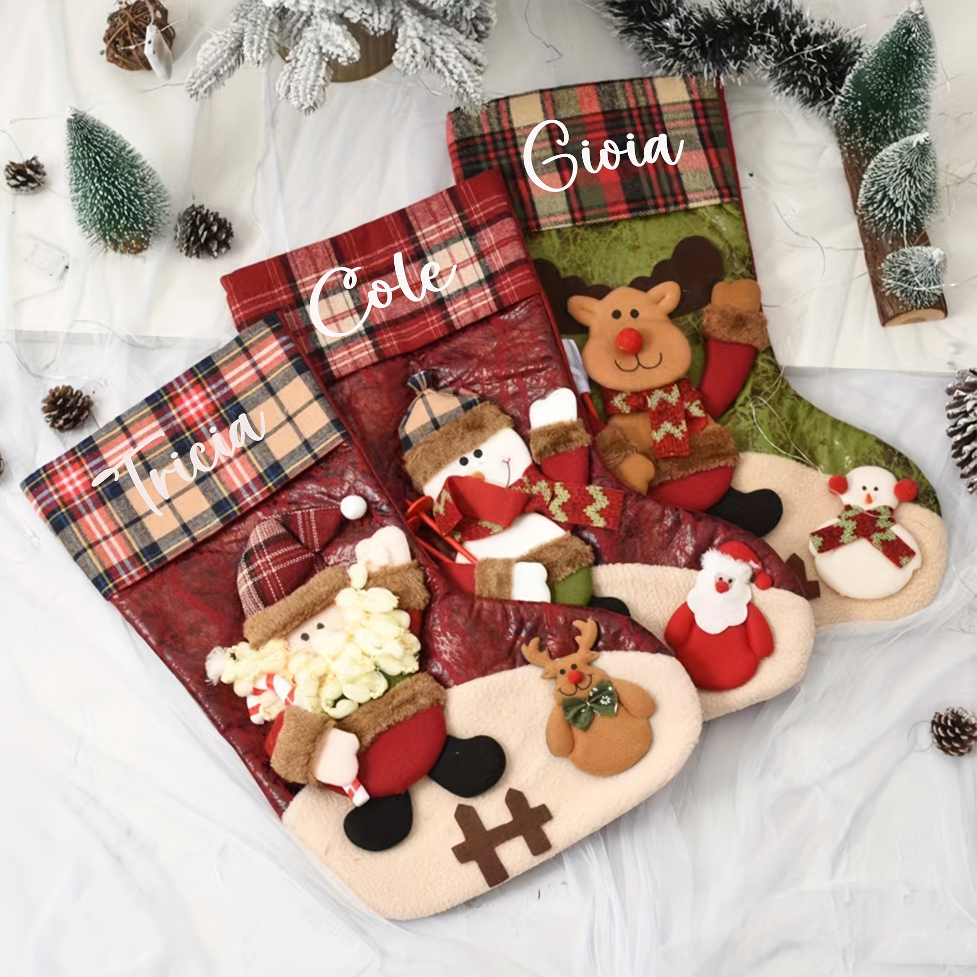 Personalized Christmas Stocking Monogrammed 3D Decor for Holiday Gifts