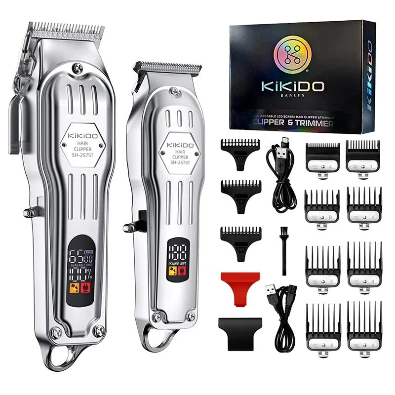 Professional Cordless Hair Clipper Set for Men Rechargeable Lithium Battery