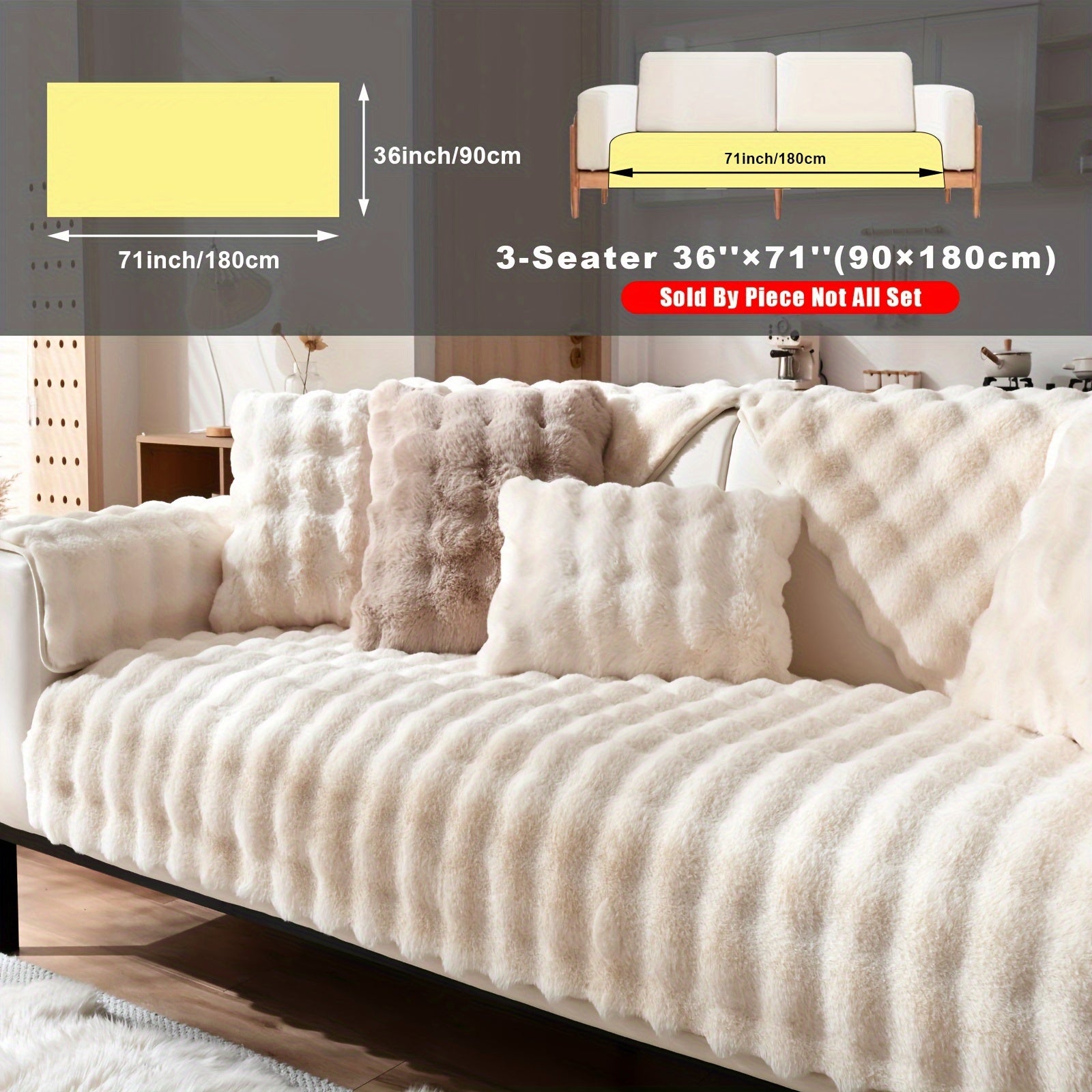 Накидка на диван из флиса для 2-4 местных диванов в 8 цветах, моющаяся в машине, дружелюбная к питомцам, современный дизайн