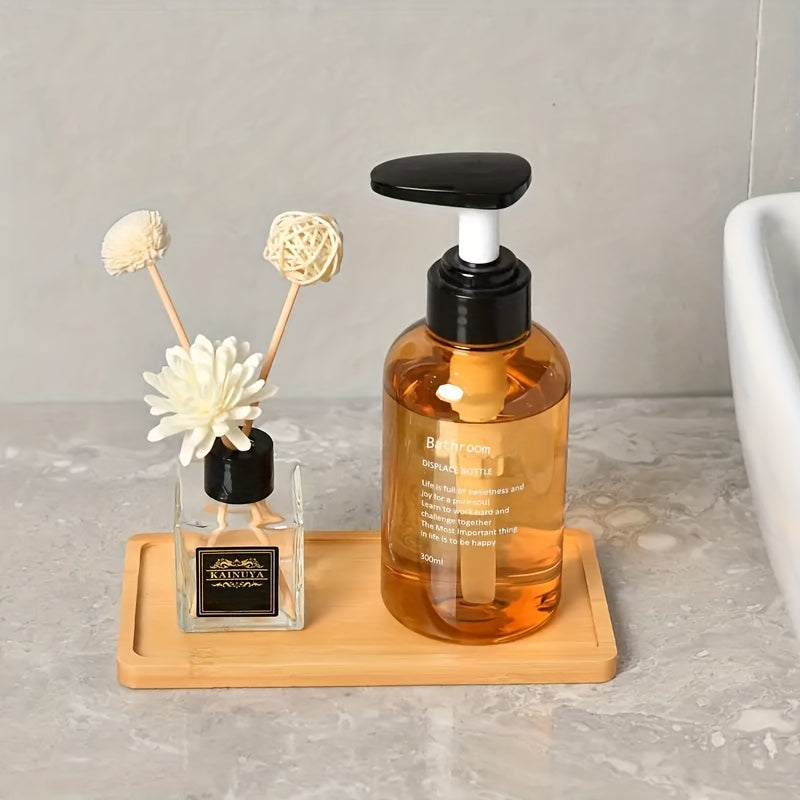 Wooden Bathroom Tray for Countertops Storage Organizer Soap Bottles Tissues