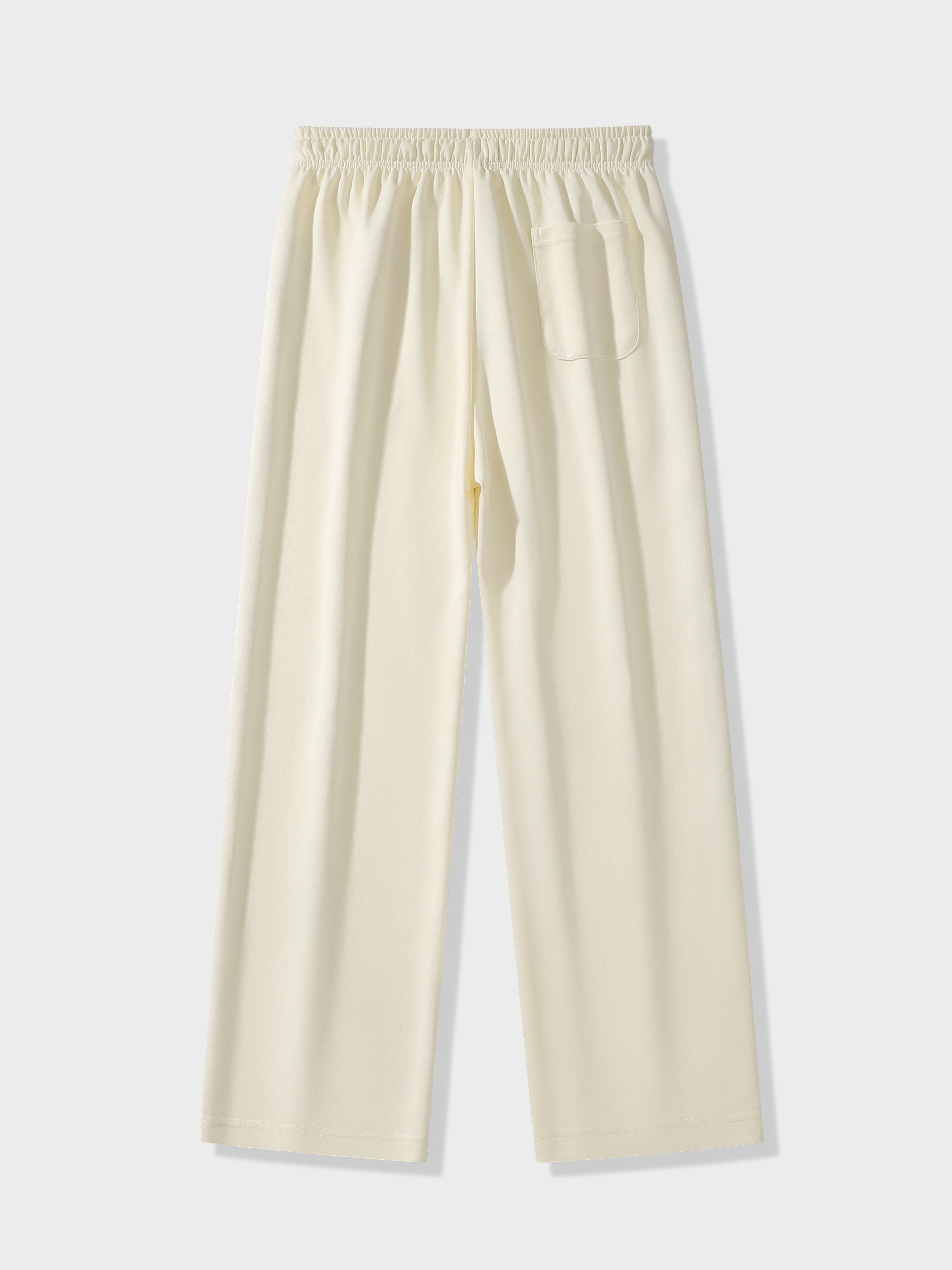 Men's Black Loose Fit Wide Leg Athletic Pants with Drawstring Waist and Breathable Polyester