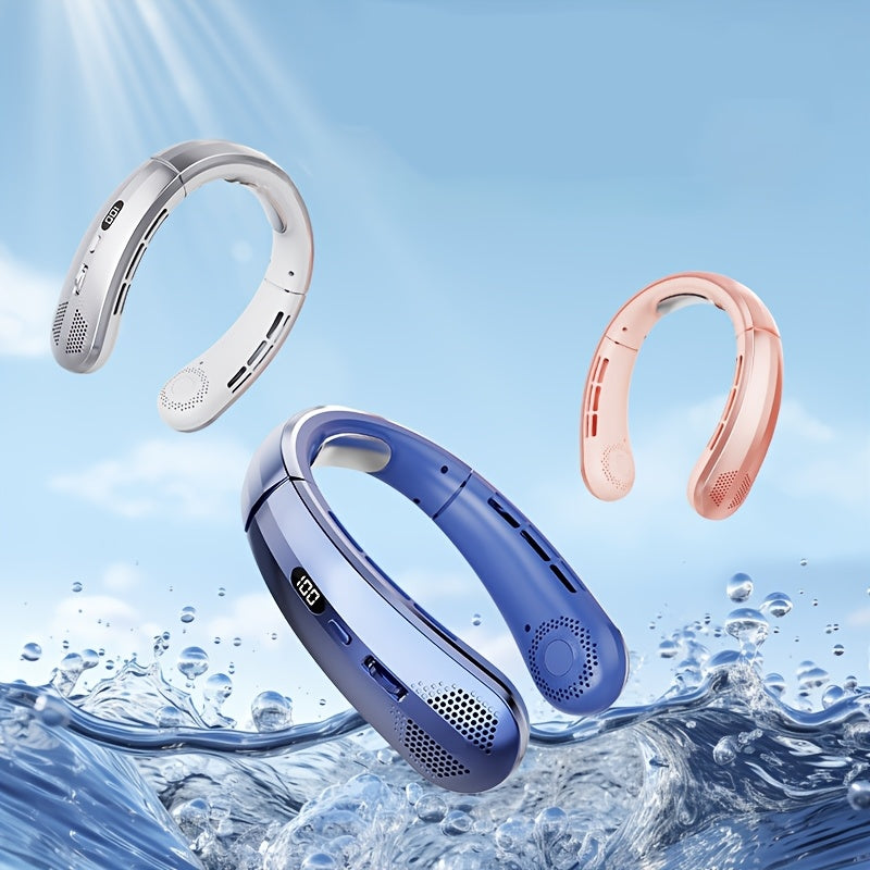 Rechargeable Neck Fan with Adjustable Speeds, USB Charging, Hands-Free Cooling for Outdoor Activities