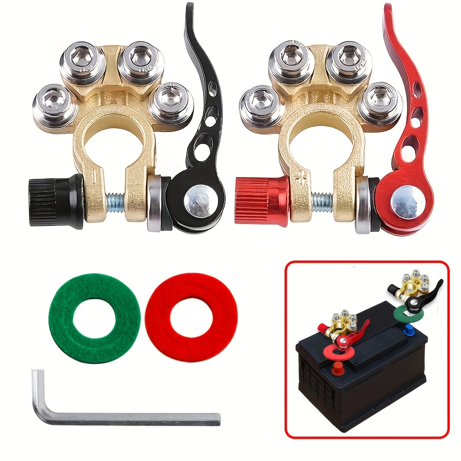 Aluminum Alloy Car Battery Terminals Quick Disconnect Cable Connectors for Auto Truck