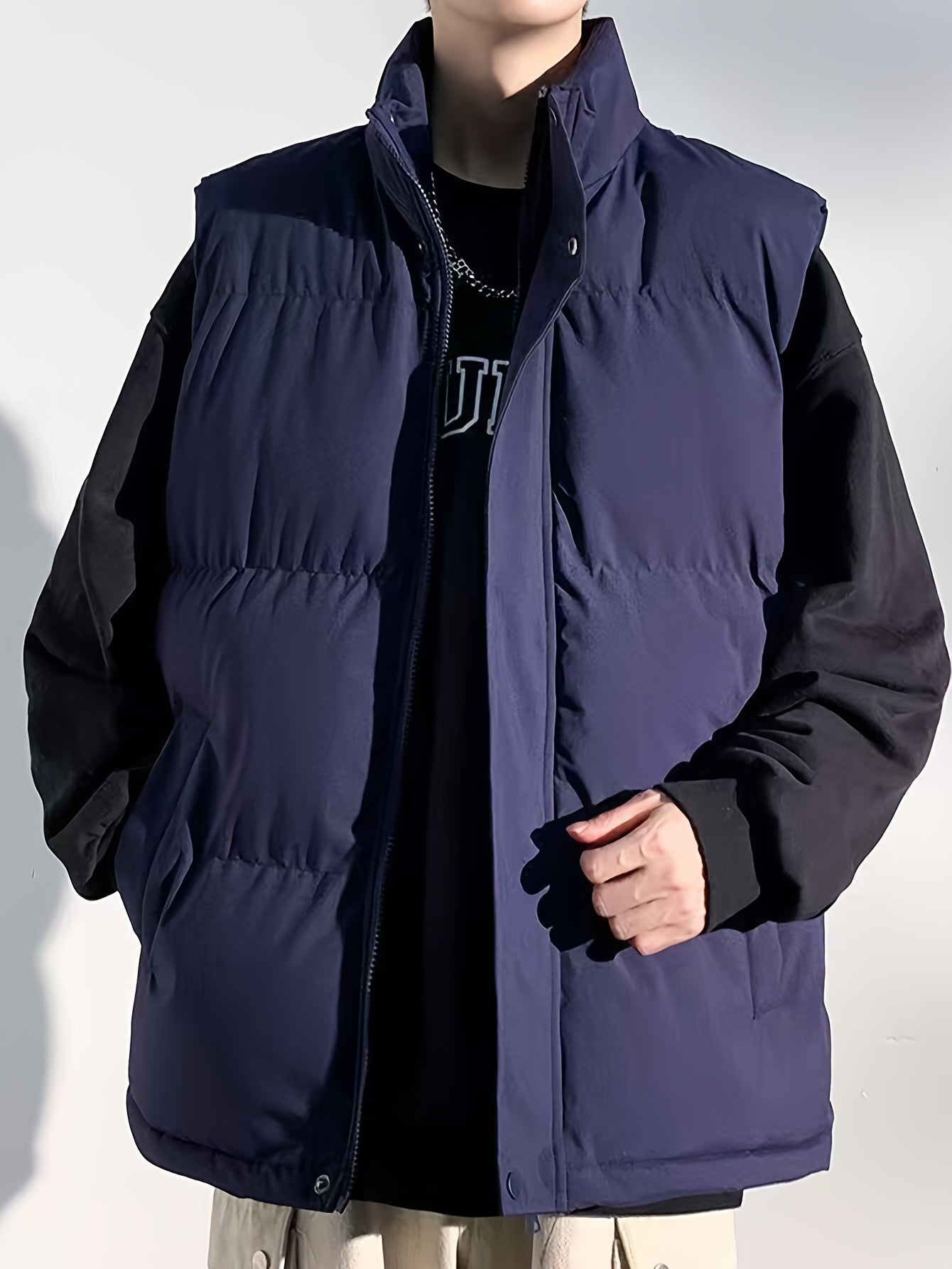 Erkaklar uchun mustahkam rangli jilet, turli xil ko'ylaklar bilan - Kuz va Qish uchun ideal, Polyester, mashinada yuvish mumkin