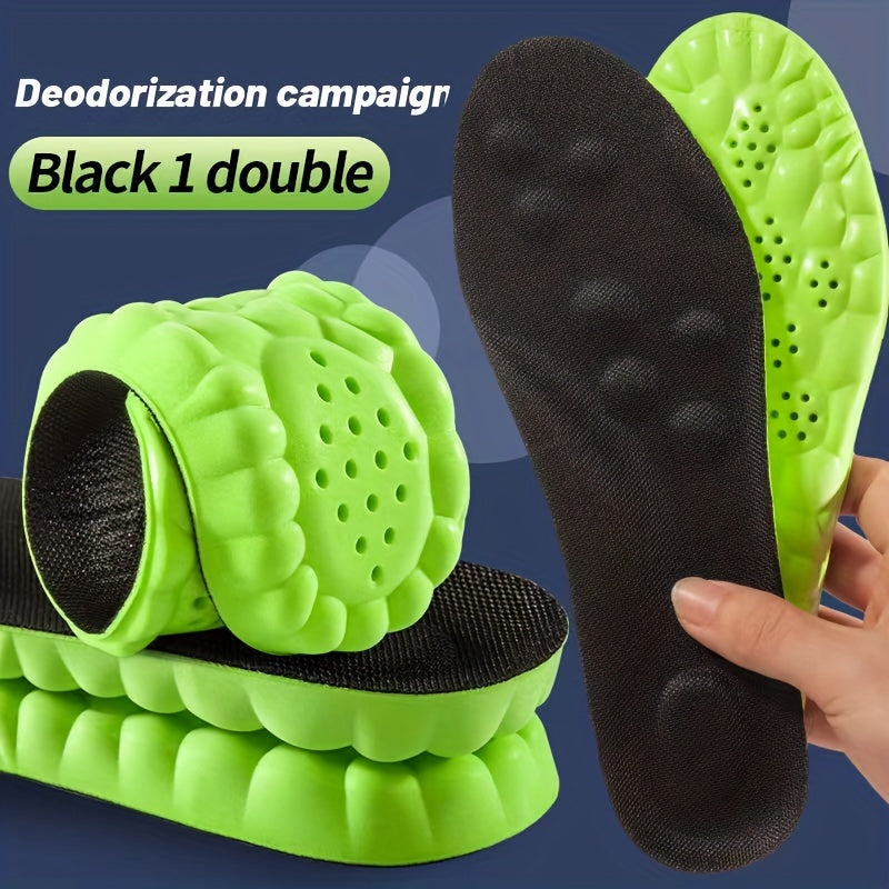 Unisex Breathable 4D Sports Insoles Shock Absorption Running Shoe Pads