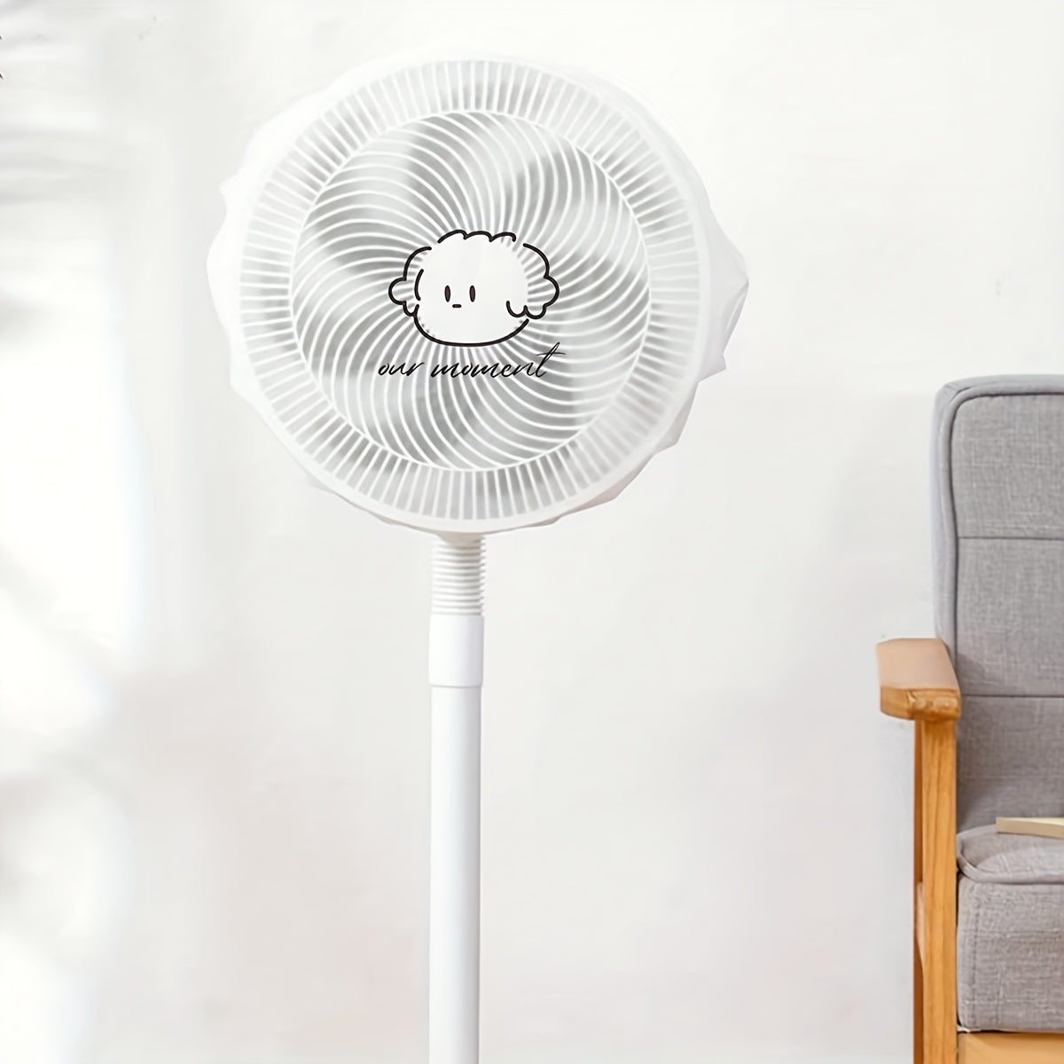 Funda de polvo con diseño de ángel adorable para ventilador eléctrico con impresión "Nuestro momento" Soporte vertical para uso doméstico