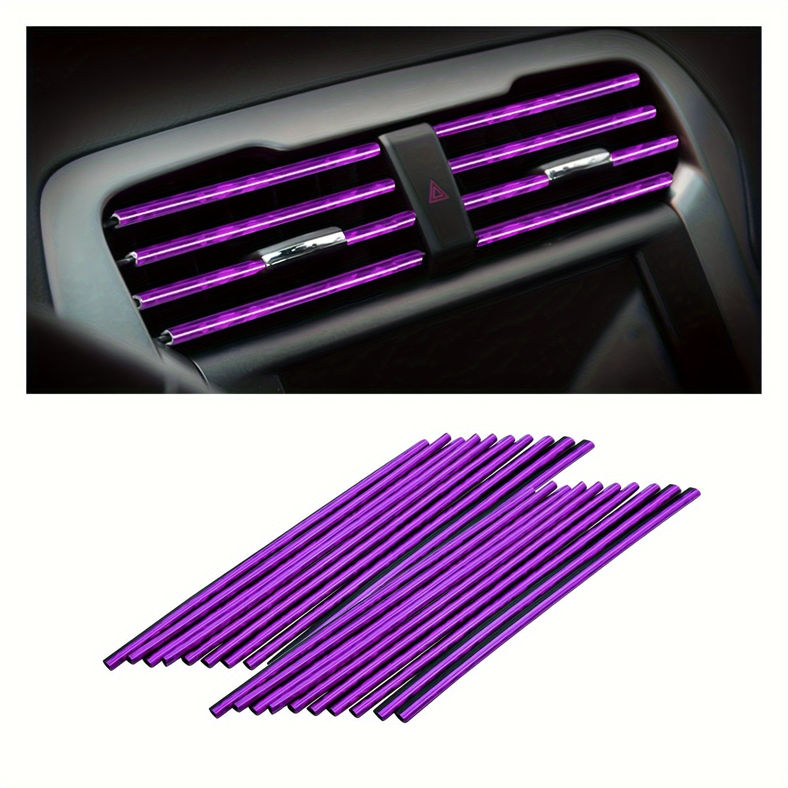 20pcs Universal Car Air Vent Decorative Strips Waterproof Bendable Vent Trim