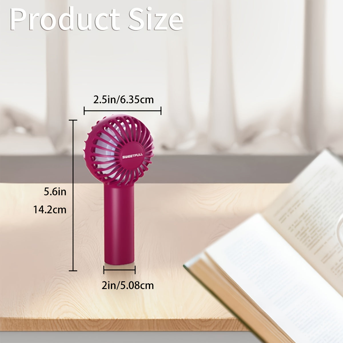 Mini USB Fan 3-Speed Handheld Personal Fan with Rechargeable Battery for Travel Makeup Outdoor