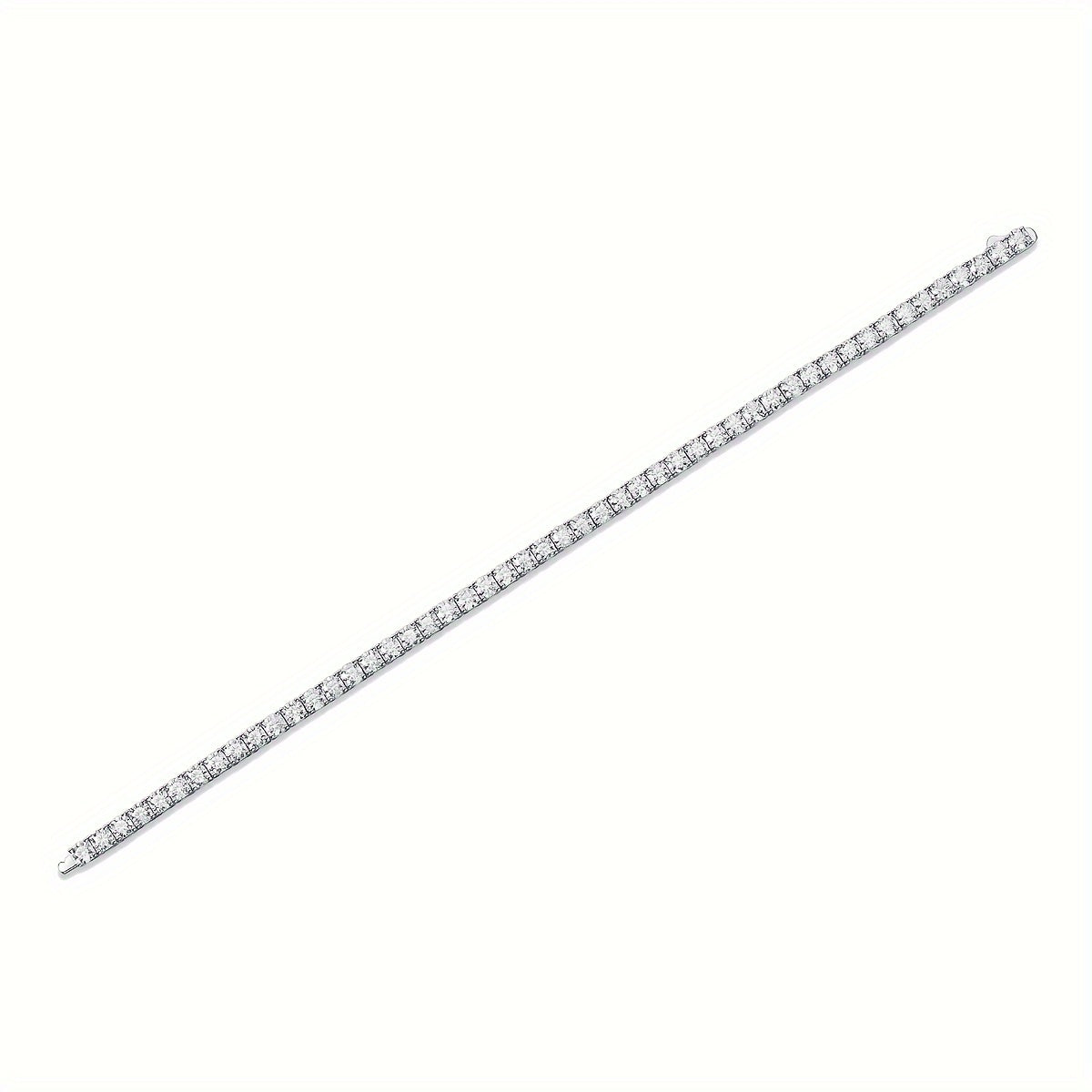 Sterling Silver Moissanite Tennis Bracelet 4mm Invisible Clasp Unisex Jewelry