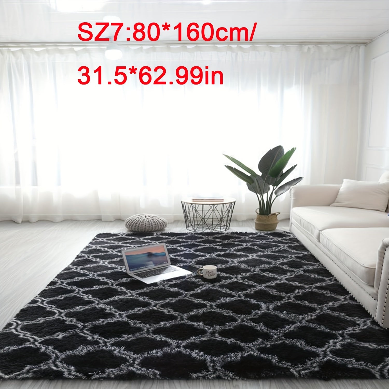 Yashash xonasi va yotoqxona uchun tekislangan nordik uslubdagi shpatli gilam, pol matosi, gilam