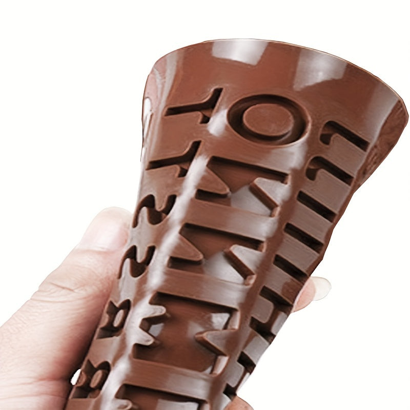 Set of 2 Non-Stick Silicone Chocolate Letter and Number Molds for Cake Decorations
